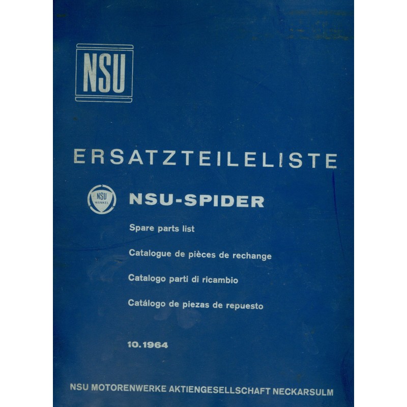 NSU-Spider Ersatzteilliste