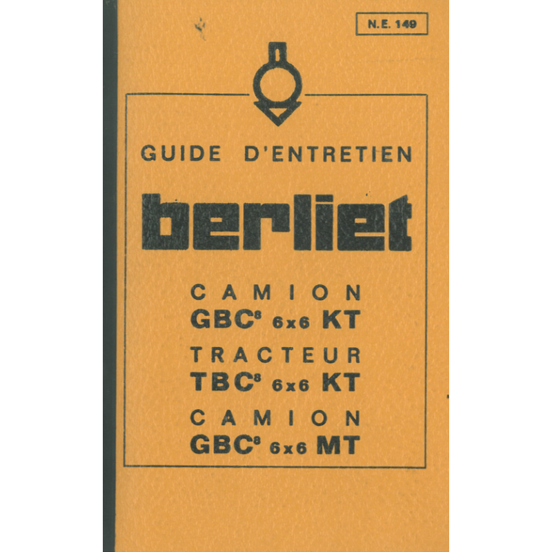 Berliet GBC 8 / TBC 8 6x6 français, Guide d'entretien