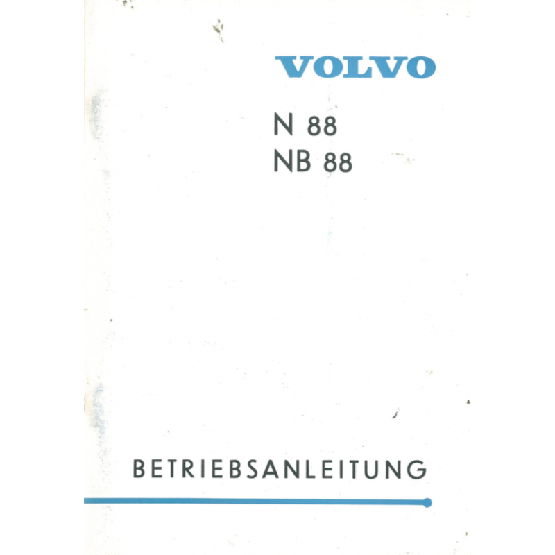 Volvo N / NB 88 Betriebsanleitung Ausgabe 12.1967 deutsch
