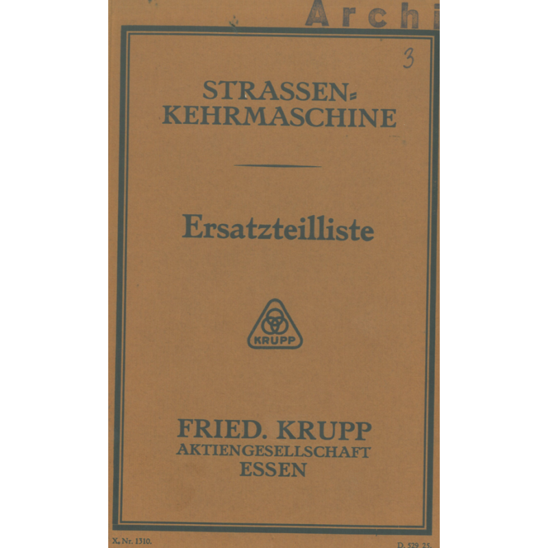 Krupp-Straßenkehrmaschine Ersatzteilliste