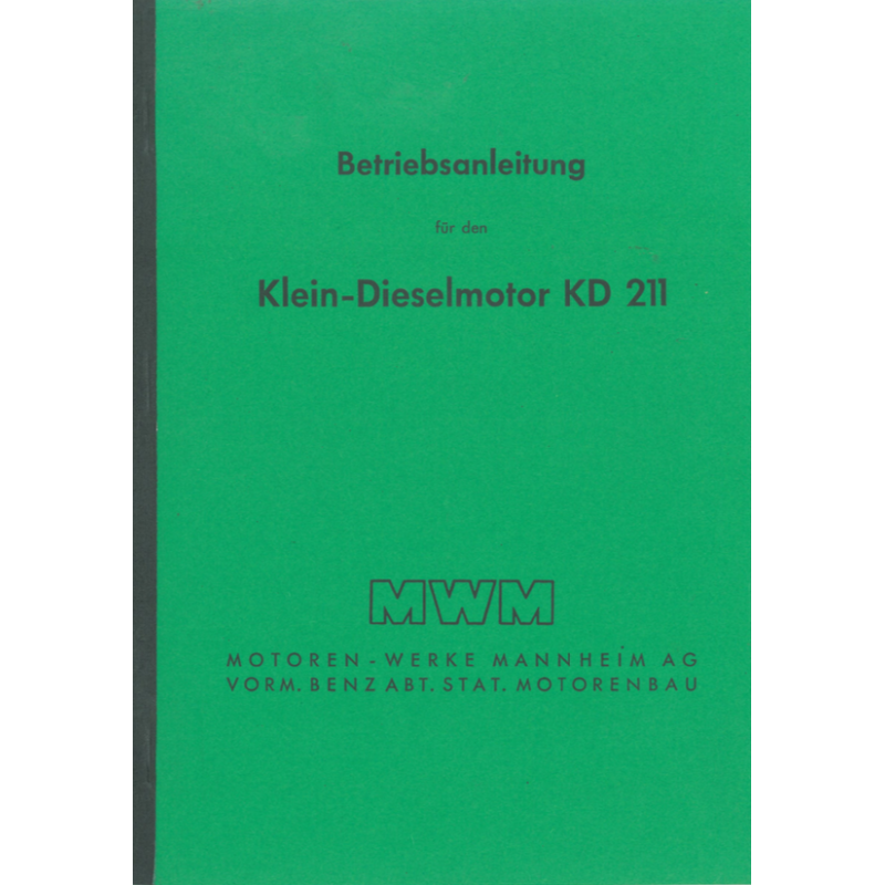 MWM KD 211 Bedienungsanleitung, Reprint