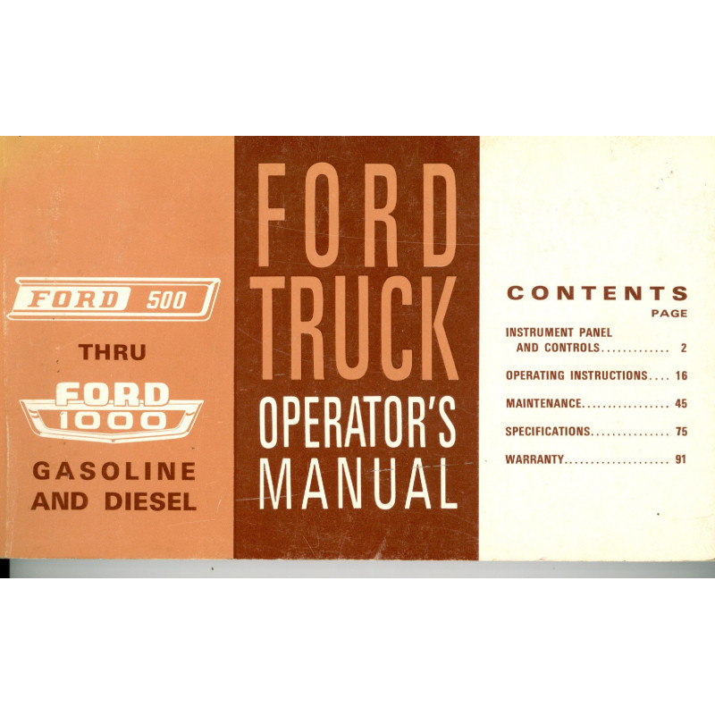 Ford Truck 100-350 Bedienungshandbuch