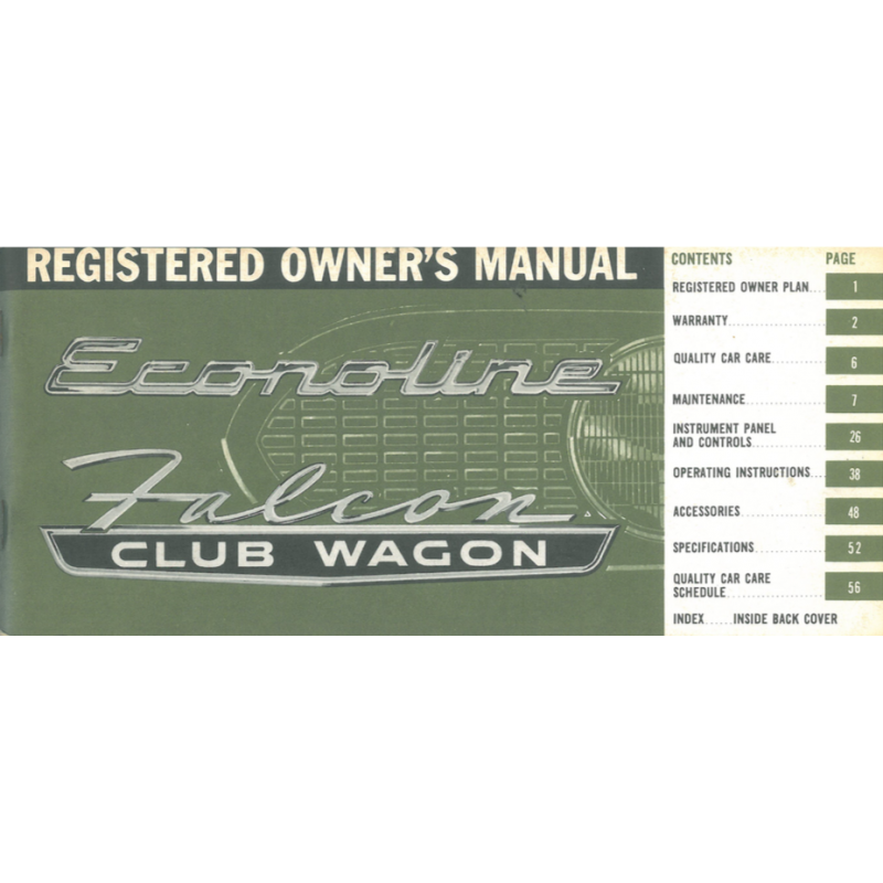 Ford Econoline / Falcon Club Wagons, Manual 1965
