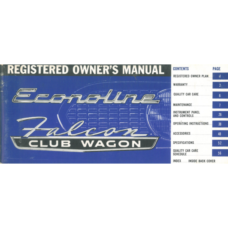 Ford Econoline / Falcon Club Wagons, Manual 1966