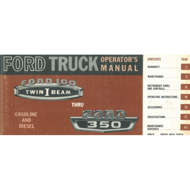 Ford Truck 100 / 350, Manual 1965